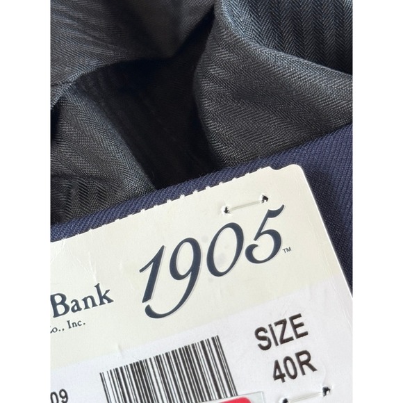 NWT JOS A BANK PANTS 40R 36 UNHEMMED CUSTOM EXPRESS NAVY BLUE FLAT FRONT‎ NEW - Picture 12 of 14